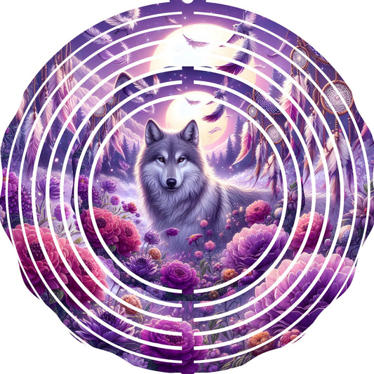WIND SPINNER - WOLF PURPLE MOON
