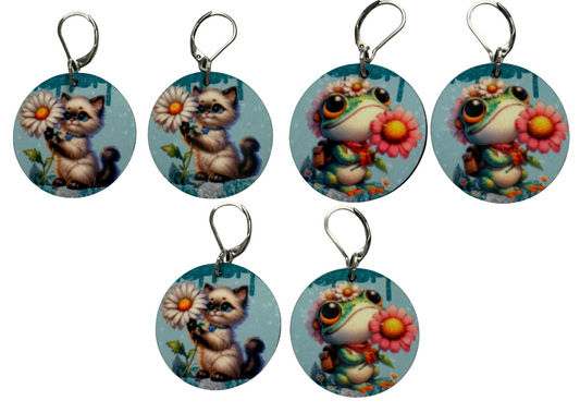 EARRINGS  - CAT/FROG