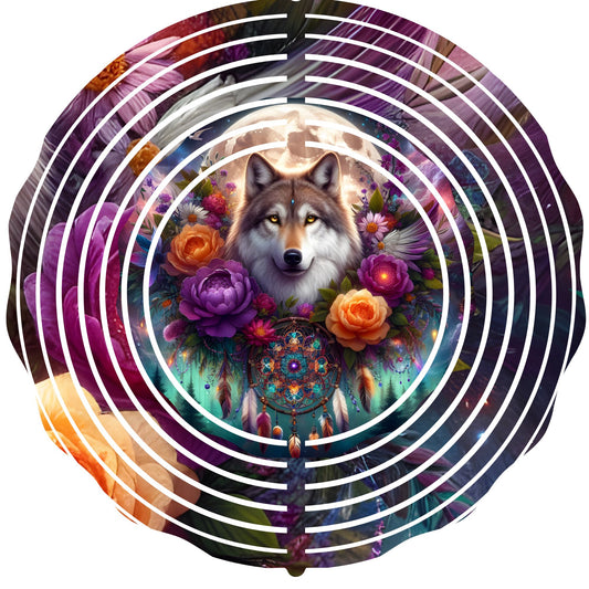 WIND SPINNER - WOLF BRIGHT FLOWERS